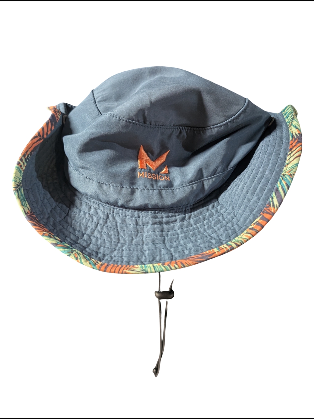 Mission Men's Blue Bucket Hat with Tropical Trim